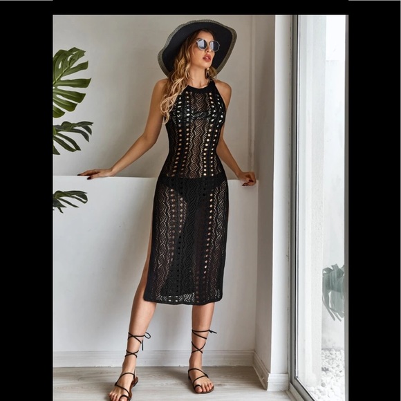 Boho Gypsy Sexy Crocheted Swimsuit Cover up 😎SMALL -MED AVAILABLE - Picture 6 of 9